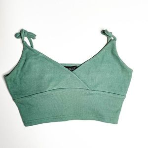 Light army green crop top